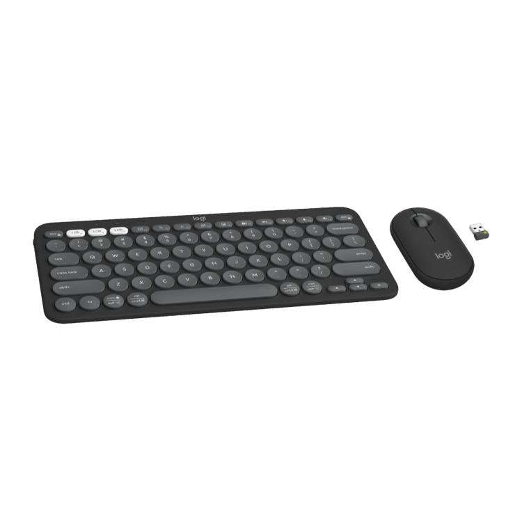  PEBBLE 2 COMBO Thin and Light Wireless Slim Bluetooth Keyboard and Mouse Set(Black)