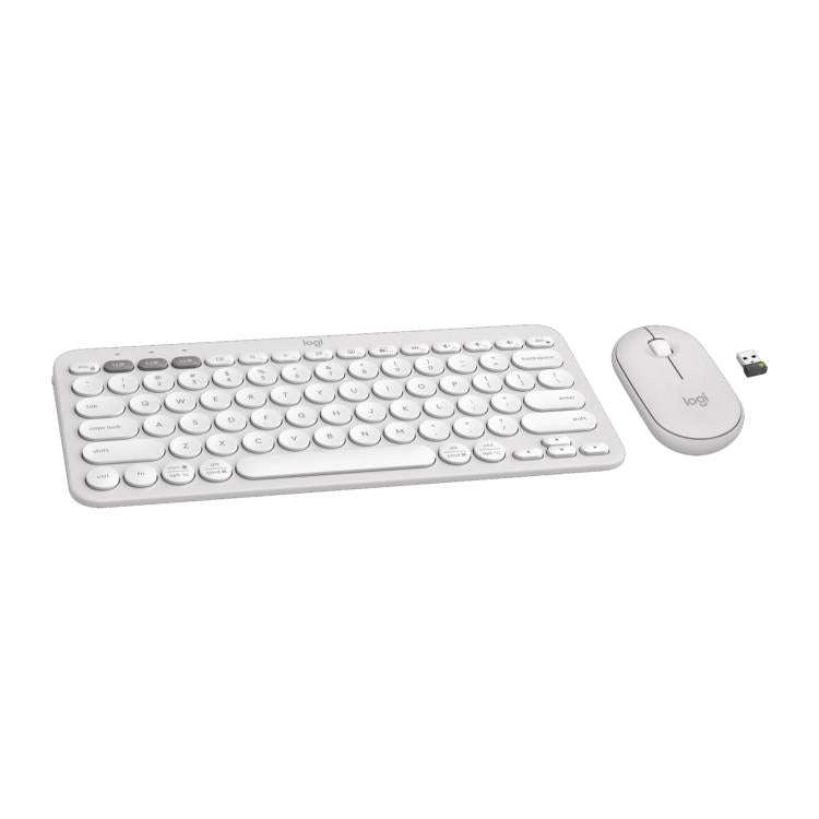  PEBBLE 2 COMBO Thin and Light Wireless Slim Bluetooth Keyboard and Mouse Set(White)