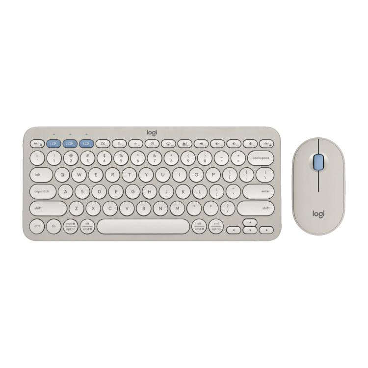  PEBBLE 2 COMBO Thin and Light Wireless Slim Bluetooth Keyboard and Mouse Set(Grey)