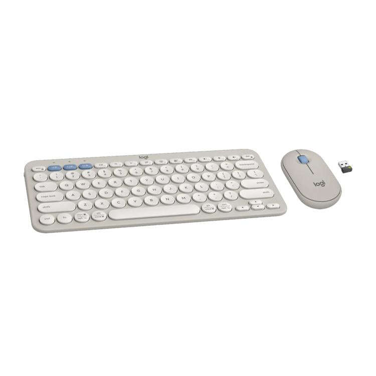  PEBBLE 2 COMBO Thin and Light Wireless Slim Bluetooth Keyboard and Mouse Set(Grey)