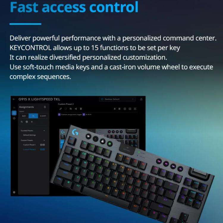 Logitech G915 X LIGHTSPEED TKL Low Profile Gaming Keyboard(White Tactile)