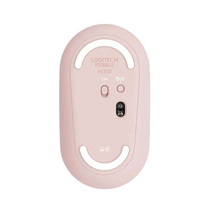 Logitech PEBBLE M350 1000DPI Ultra-Thin Dual-Mode Wireless Bluetooth Mouse(Pink)