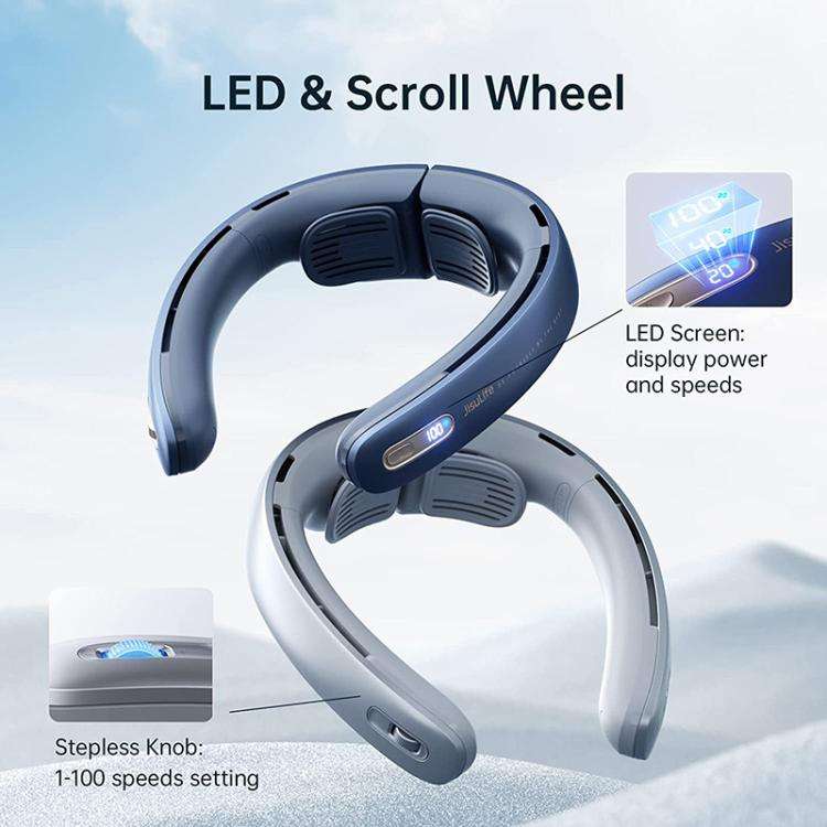 JisuLife FA45 100-speed Dual Turbo Portable Neck Fan Pro1(Silver)