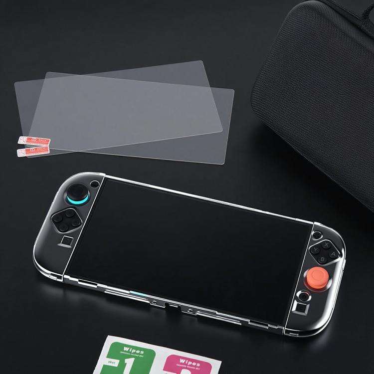 For Nintendo Switch 2 5 in 1 Handheld Game Console Storage Bag Set(Black)