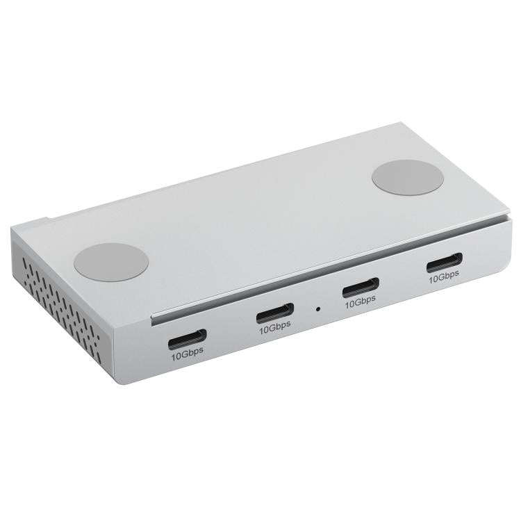 HST-2A2C 4 in 1 USB 3.2 10Gbps Detachable Magnetic Docking Station(Silver)