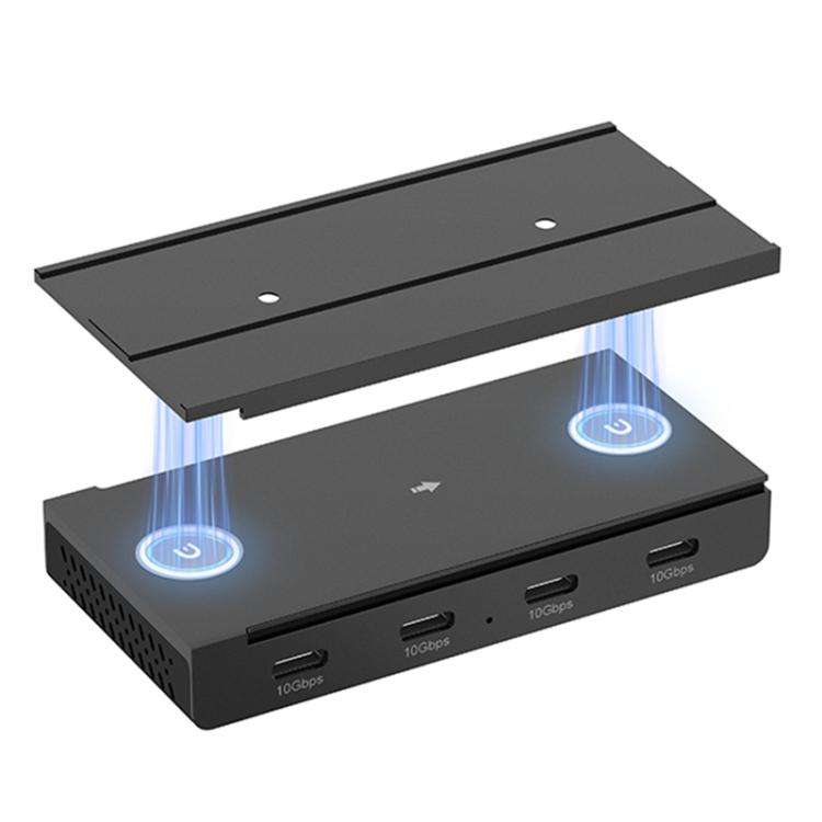 HST-4C 4 in 1 USB 3.2 10Gbps Detachable Magnetic Docking Station(Black)