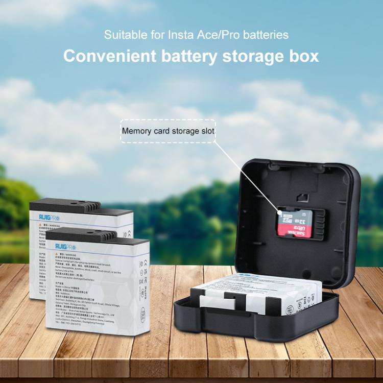 For Insta360 Ace / Ace Pro Battery & Memory Card Storage Box(Black)