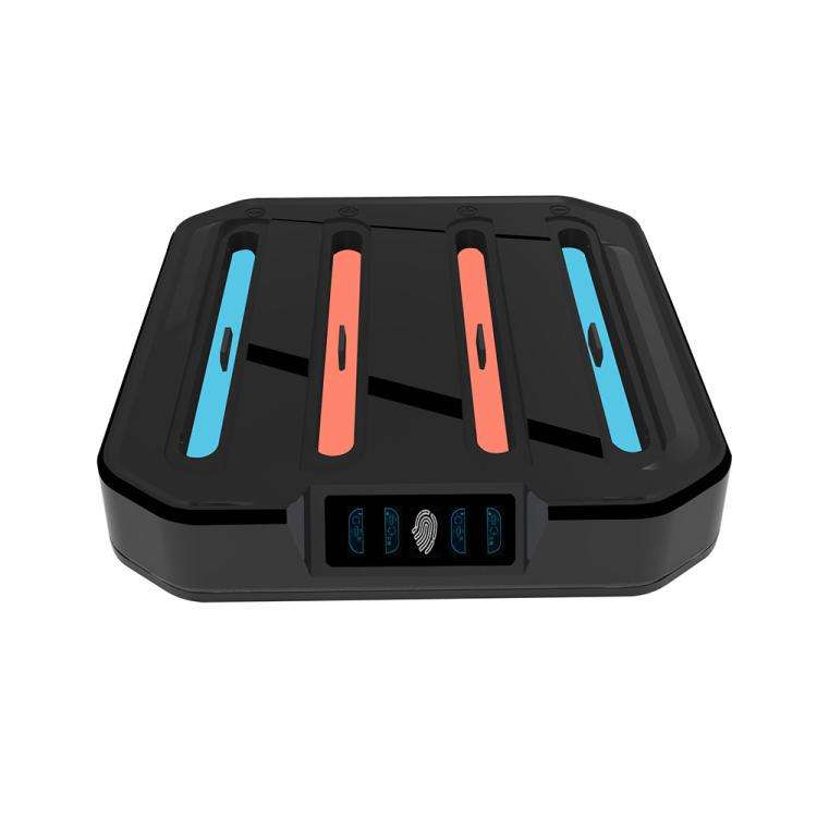 For Nintendo Switch 2 KJH NS2-026 4 in 1 Game Controller Charging Stand with RGB Light(Black)