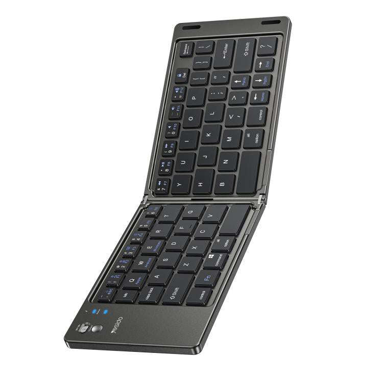 Yesido KB27 Ultra Slim Mini Two-Fold Portable Bluetooth Keyboard(Grey)