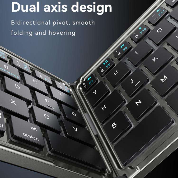 Yesido KB27 Ultra Slim Mini Two-Fold Portable Bluetooth Keyboard(Grey)