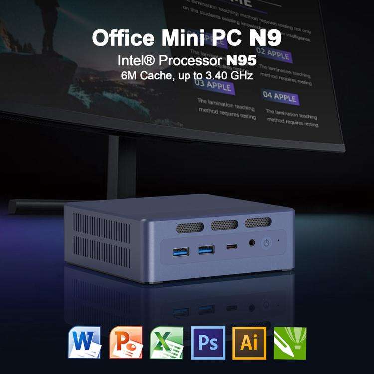 GXMO N9(N95) Windows 11 Intel ADL-N N95 4-Core Processor Mini Computer, Specification:16GB+512GB(...