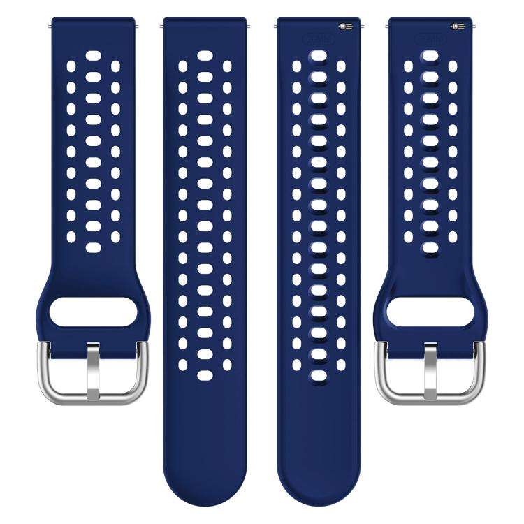 20mm xDfind Silver Buckle Silicone Sport Watch Band(Midnight Blue)