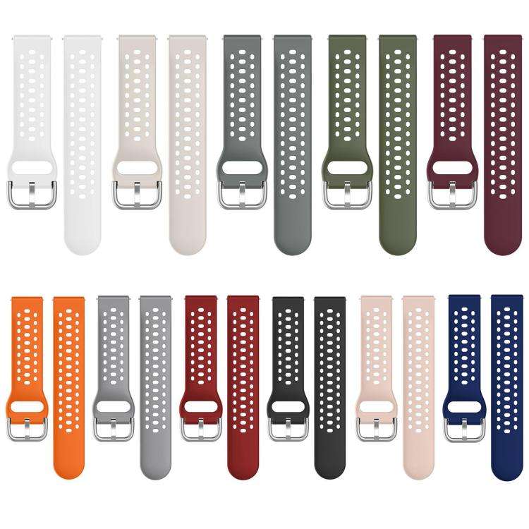 20mm xDfind Silver Buckle Silicone Sport Watch Band(Midnight Blue)