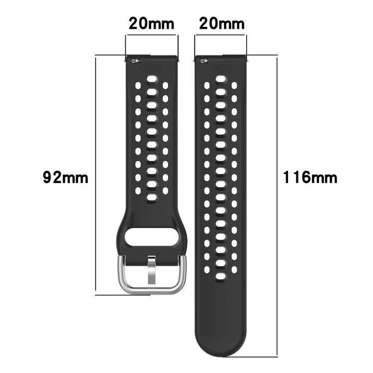 20mm xDfind Silver Buckle Silicone Sport Watch Band(Midnight Blue)