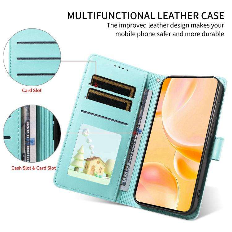 For Huawei nova 16 Embossed Heart Dog RFID Blocking Wallet Leather Phone Case(Green)