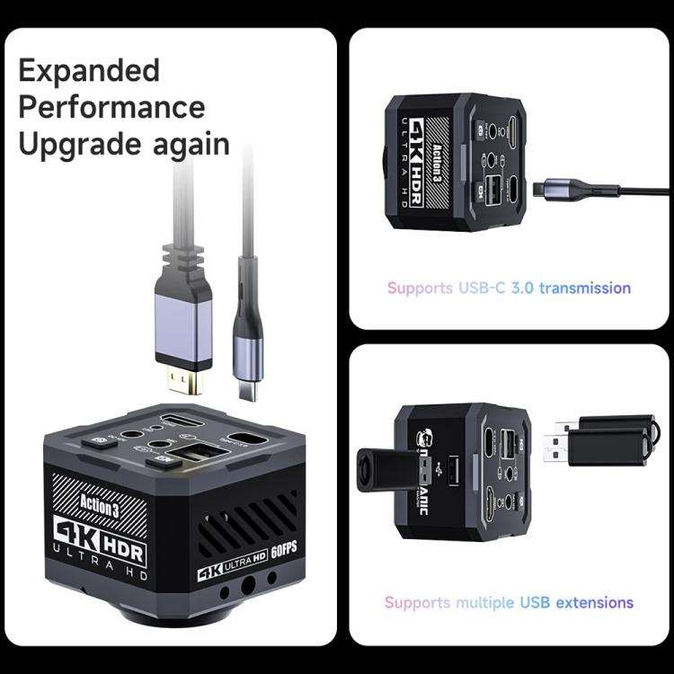 Mechanic Action3 HDMI / USB Thermal Imaging 4K HD Microscope Camera, Plug:EU Plug