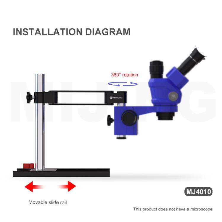 Mijing MJ4010 32mm 360 Universal Metal Swing Arm Liftable Fixed Stand with Slide Rails
