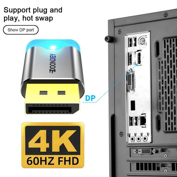 DOONJIEY DisplayPort Interface Graphics Card Spoofer Display Emulator Virtual Monitor with Indica...