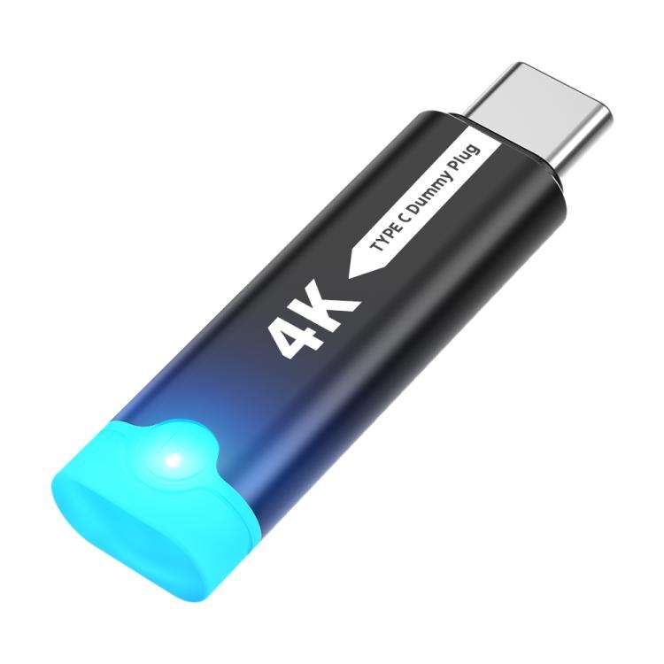 DOONJIEY USB-C / Type-C Interface Graphics Card Spoofer Virtual Monitor with Indicator Light(Black)