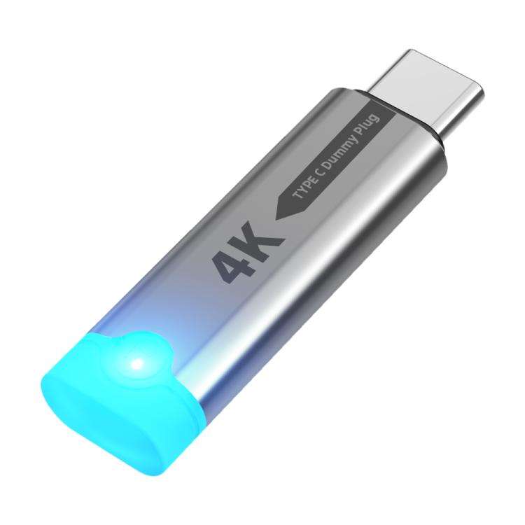 DOONJIEY USB-C / Type-C Interface Graphics Card Spoofer Virtual Monitor with Indicator Light(Silver)
