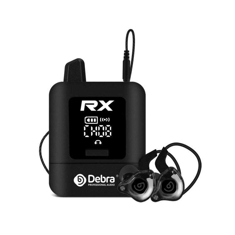 DEBRA ST-mini 2.4G Stereo Wireless Monitor System Receiver + Earphones(Black)