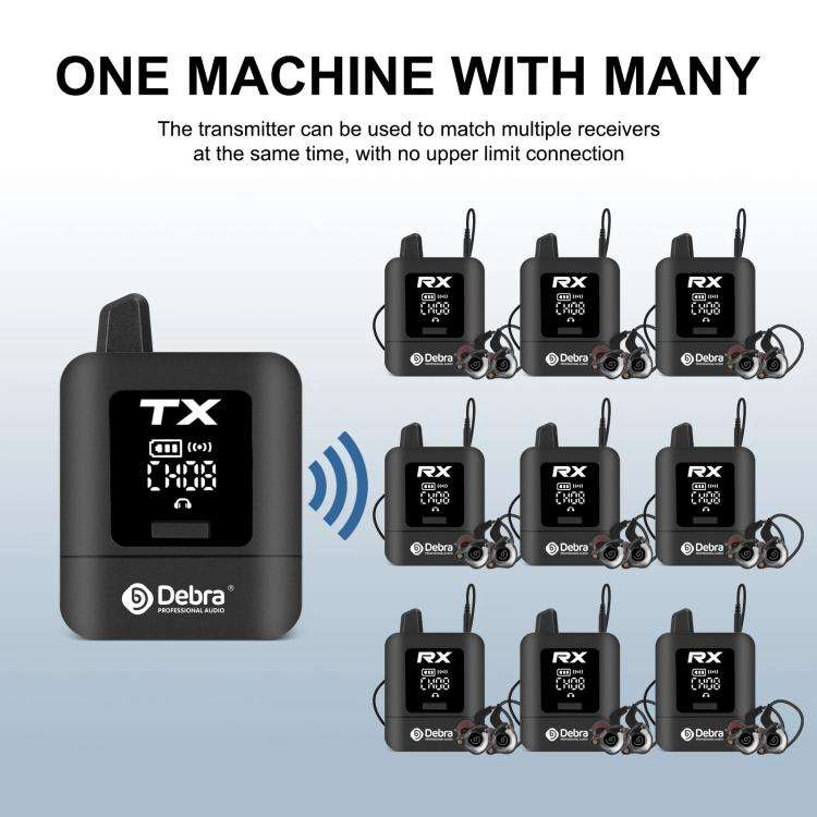 DEBRA ST-mini 2.4G Stereo Wireless Monitor System Receiver + Earphones(Black)