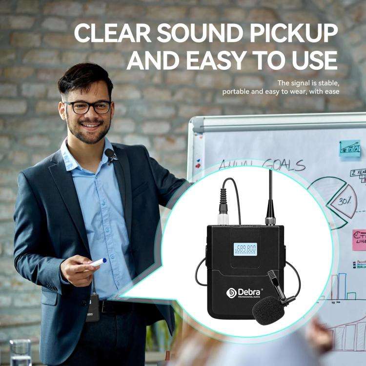 DEBRA R404 UHF Wireless Microphone 4-in-1 Professional Stage Performance Conference Handheld Mic(...