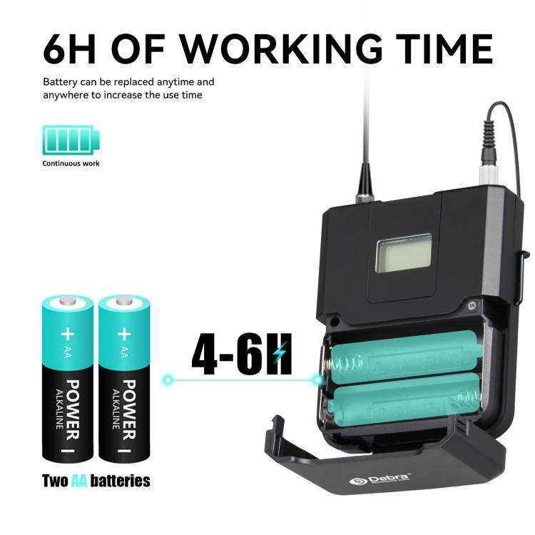 DEBRA R404 UHF Wireless Microphone 4-in-1 Professional Stage Performance Conference Handheld Mic(...