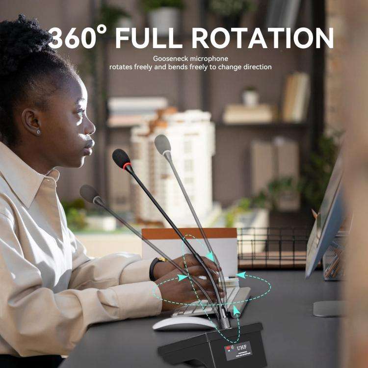 DEBRA R404 UHF Wireless Microphone 4-in-1 Professional Stage Performance Conference Handheld Mic(...