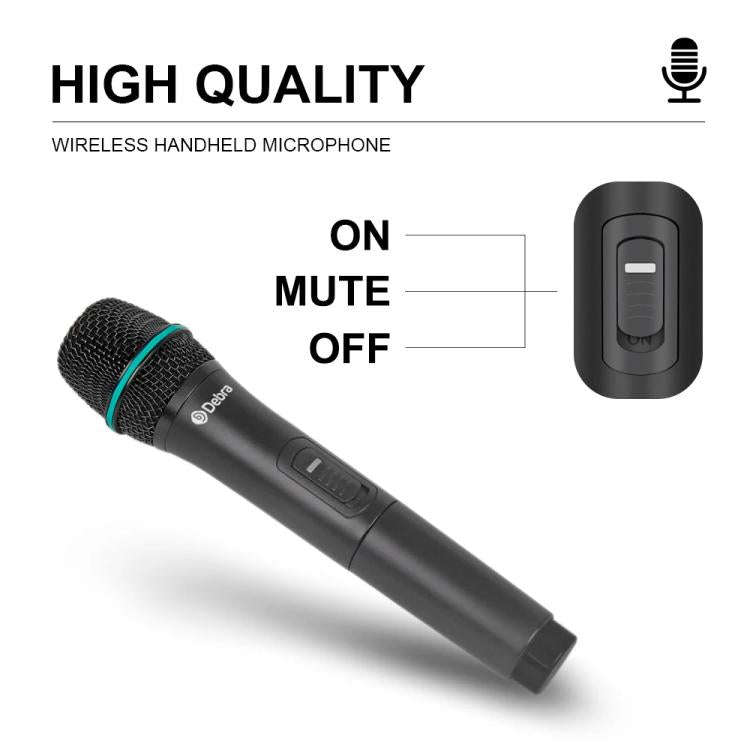 DEBRA AU-400 UHF Wireless Microphone System 4-in-1 for Performance Conference KTV, Model:2 Handhe...