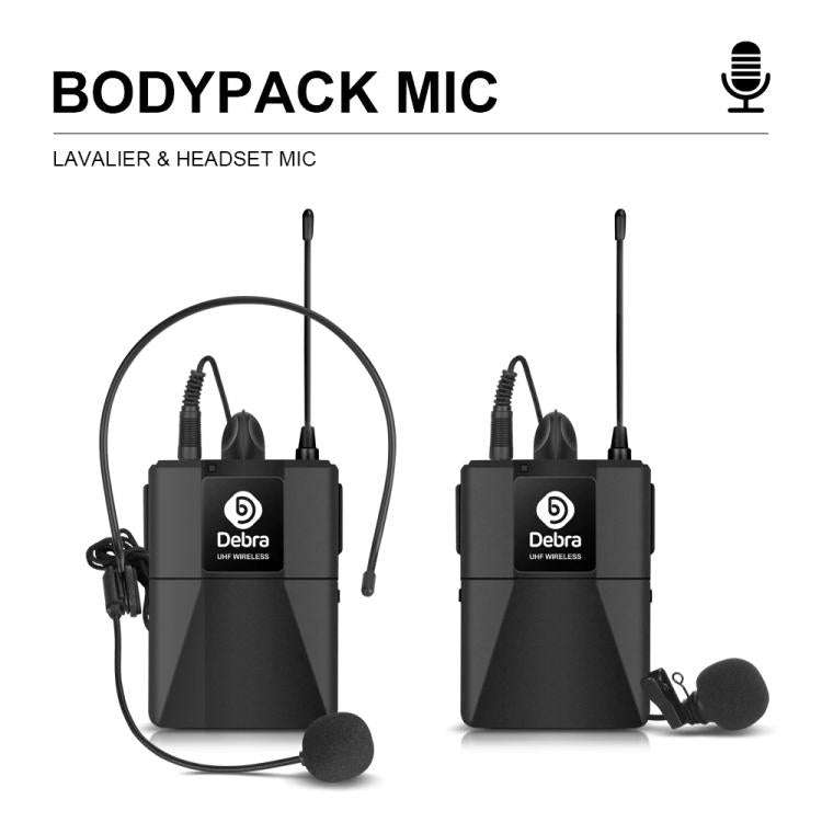 DEBRA AU-400 UHF Wireless Microphone System 4-in-1 for Performance Conference KTV, Model:2 Handhe...