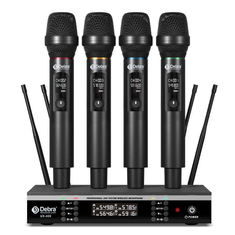 DEBRA UX-400 UHF Wireless Rechargeable Microphone System 4-in-1(EU Plug)