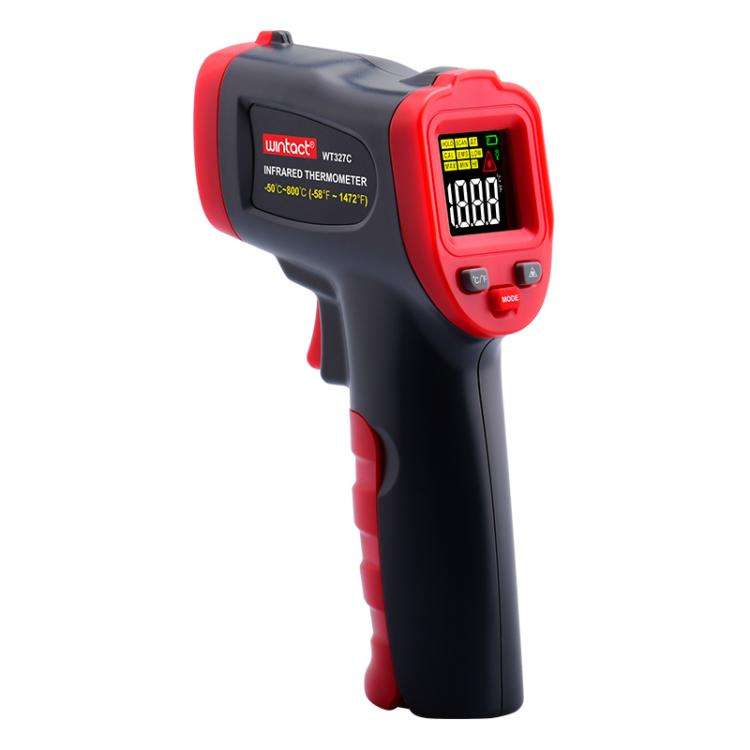 Wintact WT327C portable infrared thermometer, measuring range: -50 to 800 degrees Celsius(Black Red)