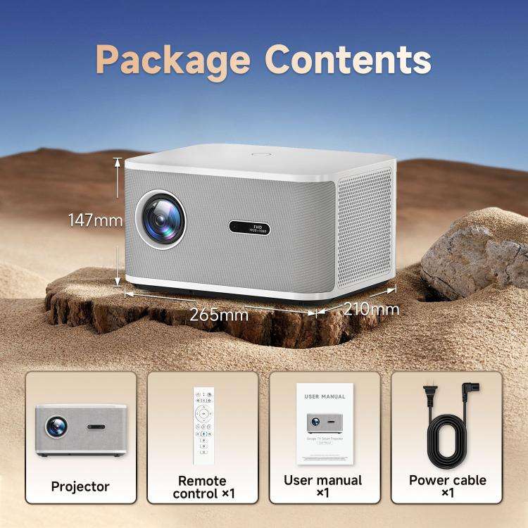 WOWOTO WWT-BL06E Android 9.0 4.45 inch LCD Display 1920x1080P 1000ANSI Smart Projector(EU Plug)