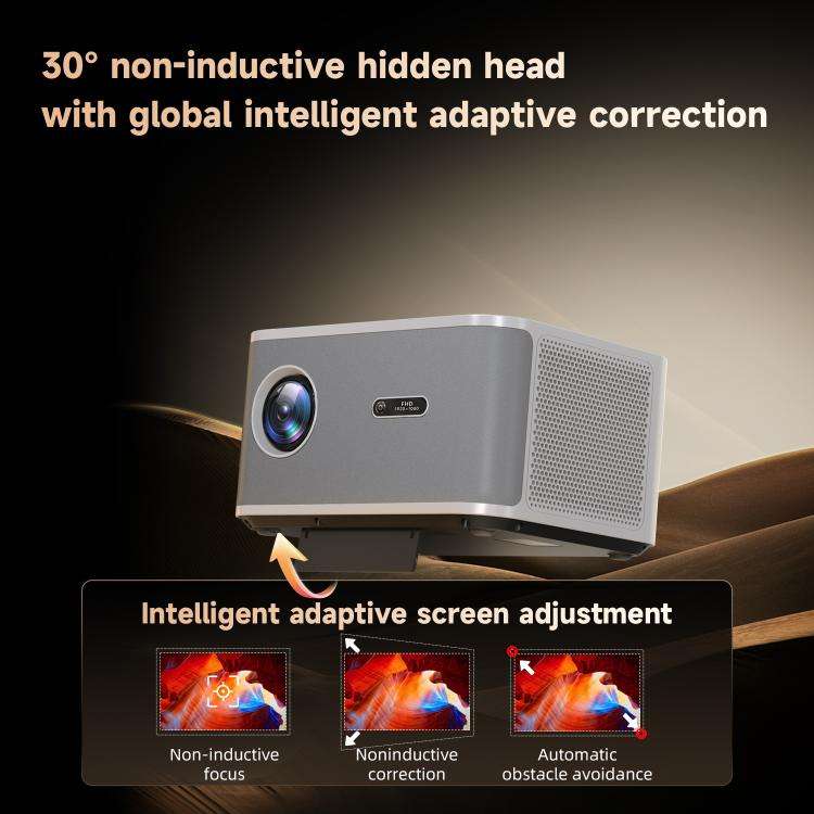 WOWOTO WWT-BL06E Android 9.0 4.45 inch LCD Display 1920x1080P 1000ANSI Smart Projector(UK Plug)