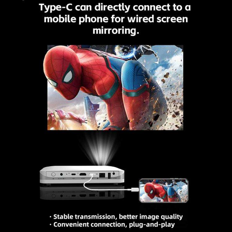 WOWOTO WWT-T10 Android 9.0 DLP 1920x1080P HD 350-400ANSI Smart Projector(US Plug)