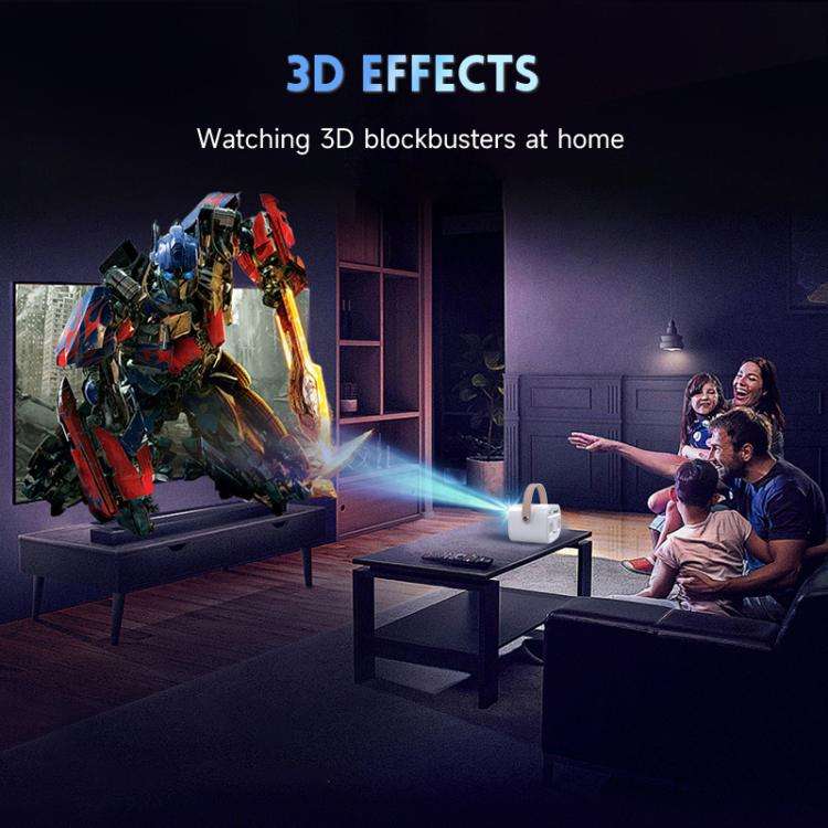 WOWOTO WWT-M8 Android 9 DLP 1920x1080P HD 300ANSI Smart Projector(UK Plug)