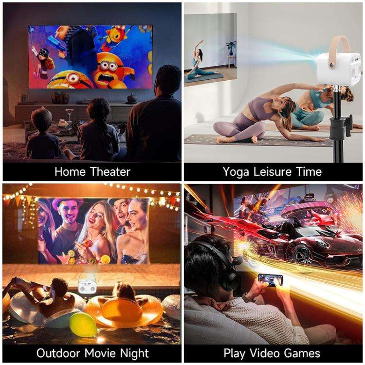 WOWOTO WWT-M8 Android 9 DLP 1920x1080P HD 300ANSI Smart Projector(EU Plug)