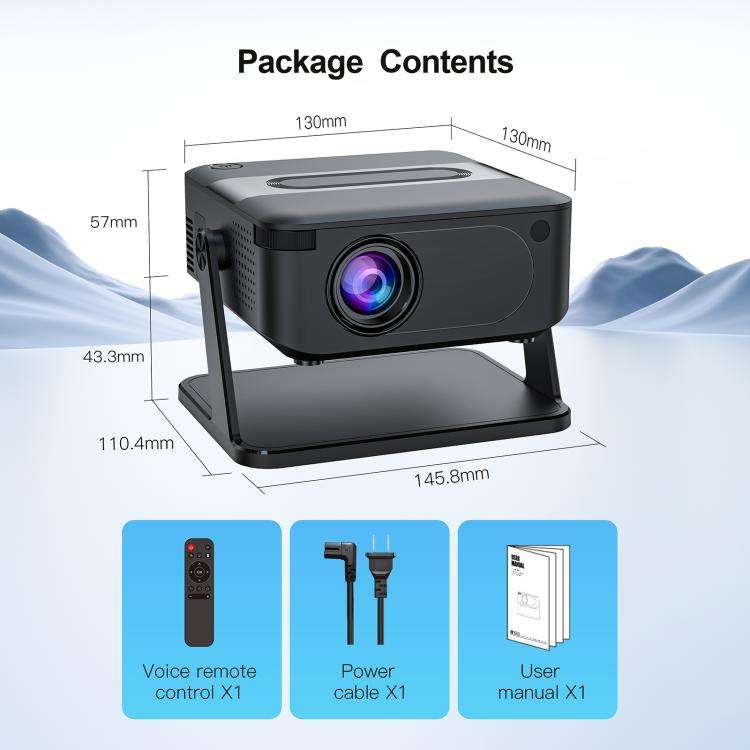 WOWOTO WWT-BL15 Android 11 LCD Display 720P 120ANSI Smart Projector(EU Plug)