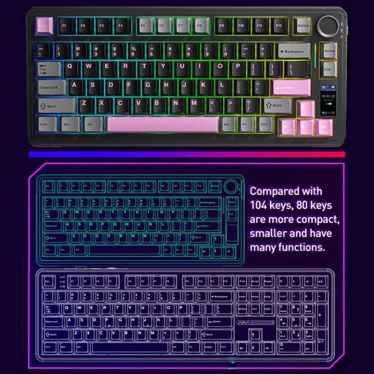 AULA S75 Pro 80 Keys wired/2.4G/Bluetooth Three Model Customizable Gradient Mechanical Keyboard(M...