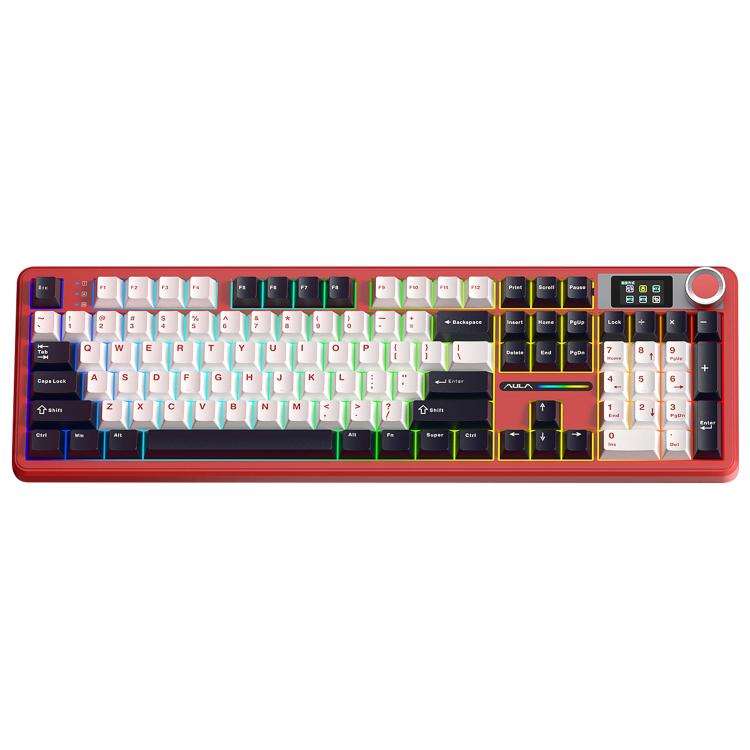 AULA F108 Pro 108 Keys Wired/2.4G/Bluetooth Three Model Customizable RGB Gaming Mechanical Keyboa...
