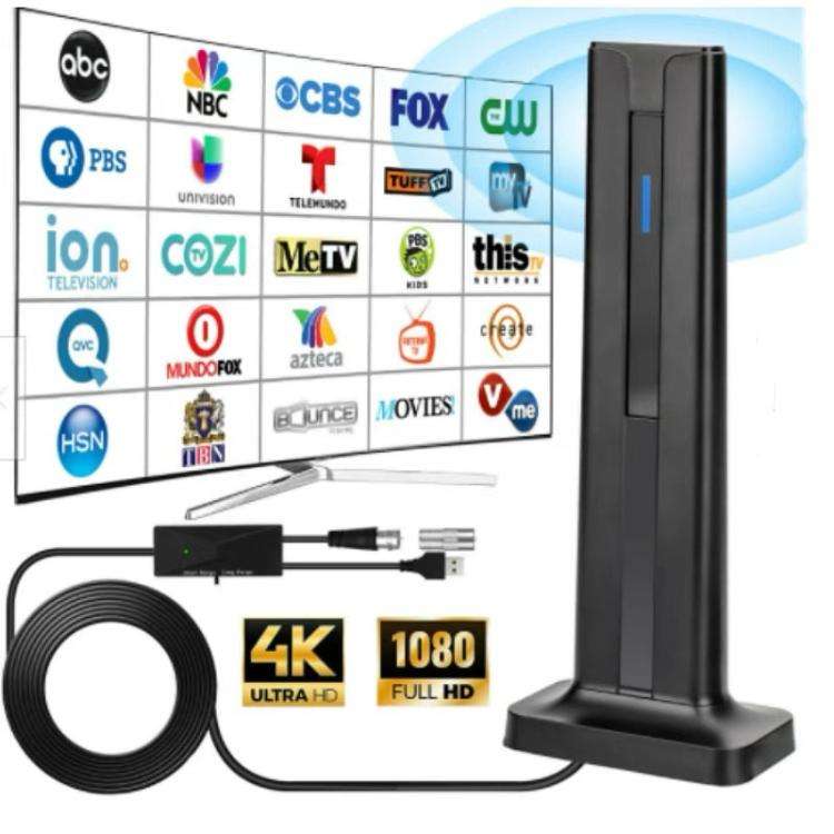 4K HD Digital TV Antenna ATSC Terrestrial Wave Antenna Receiver(Black)