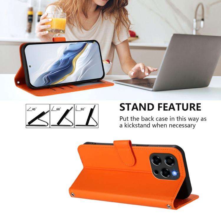 For Doogee Note 58 / Note 58 Pro Embossed Heart Cat Leather Phone Case with Hand Strap(Orange)