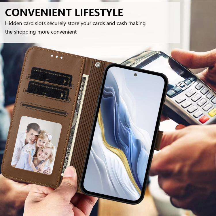 For Ulefone Note 18 Ultra / 18 Pro Embossed Heart Cat Leather Phone Case with Hand Strap(Brown)