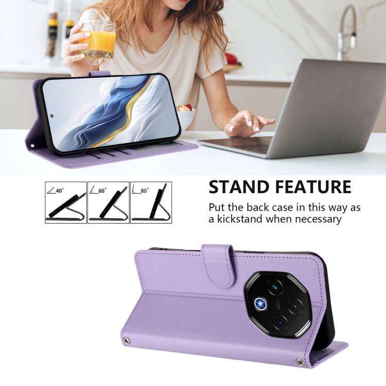 For Umidigi G100 Pro Embossed Heart Cat Leather Phone Case with Hand Strap(Light Purple)