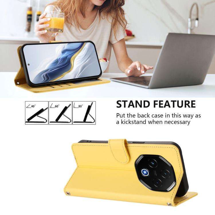 For Umidigi G100 Pro Embossed Heart Cat Leather Phone Case with Hand Strap(Yellow)