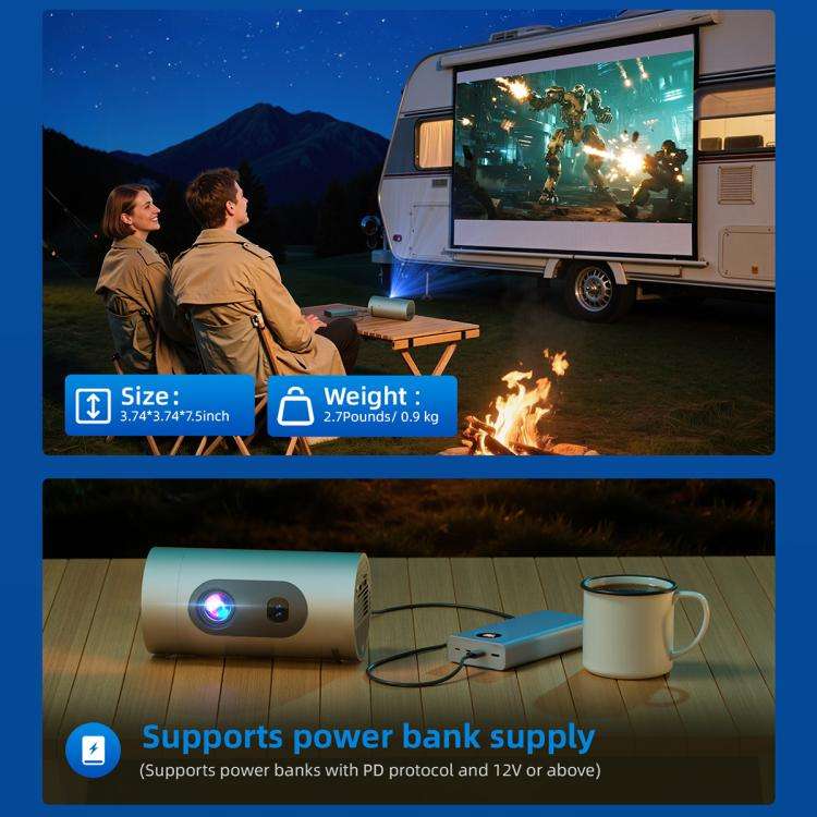 Q8 1080P 180ANSI LCD Display Smart Projector 1GB+8GB Electric Focus(US Plug)