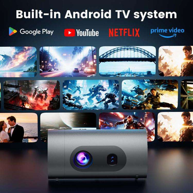 Q8 1080P 180ANSI LCD Display Smart Projector 1GB+8GB Auto Focus(AU Plug)