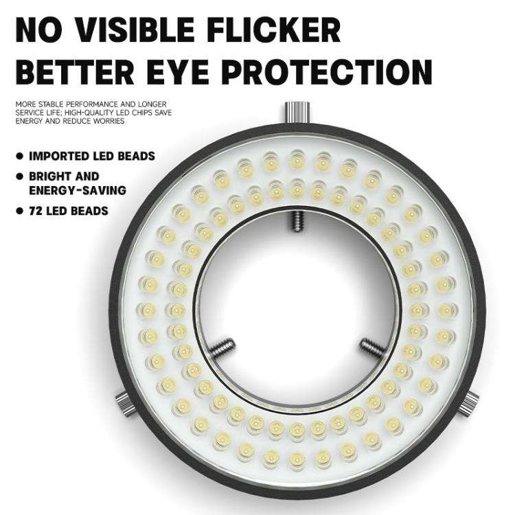 LUOWEI LS03 High Lumen 72LED Microscope Ring Light Source