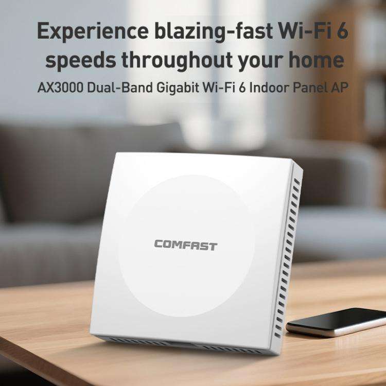 COMFAST CF-E593AX 3000Mbps Dual-Band WiFi6 In-Wall AP(White)